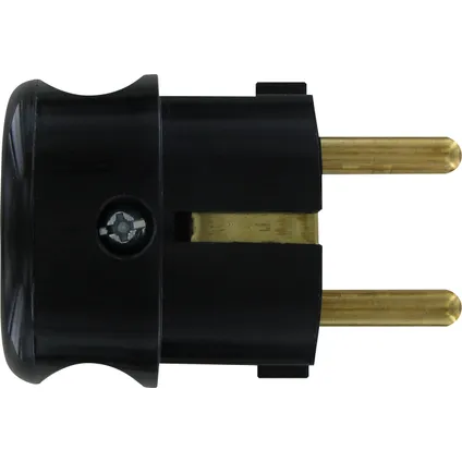 Kopp stekker adapter geaard 1-voudig zwart 3