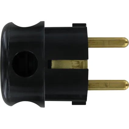 Kopp stekker adapter geaard 1-voudig zwart 4
