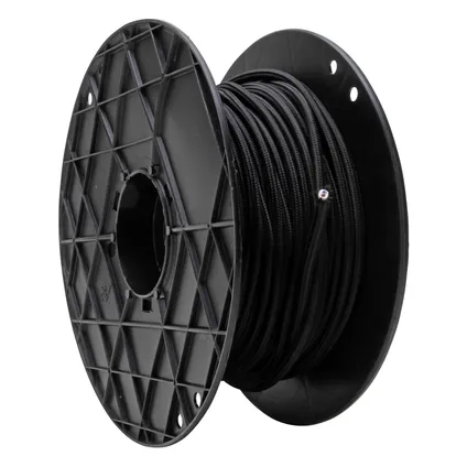 suspension avec cache fil en acier noir, câble textile noir 