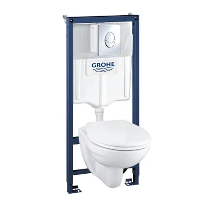 Grohe inbouwreservoir set Geo | Soft-close toiletzitting Randloos toiletpot