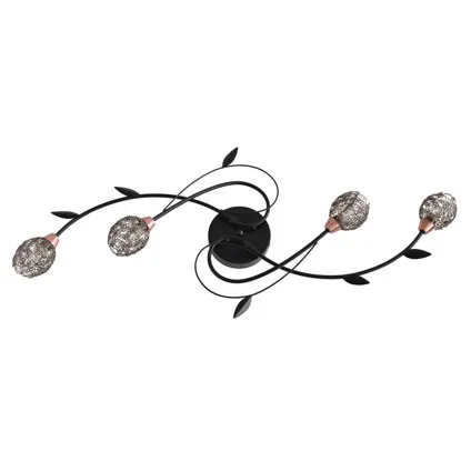 Seynave plafondlamp ‘Arezza’ zwart 4 x 33 W
