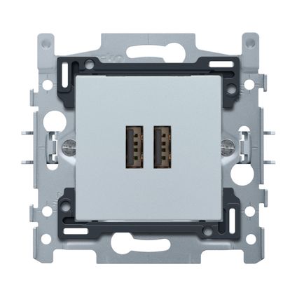 Niko stopcontact Smart Intense USB-lader 2 ingangen sterling