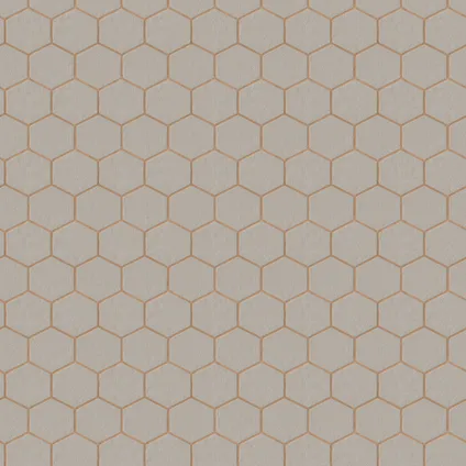 Papier peint intissé Decomode Hexagon taupe 4
