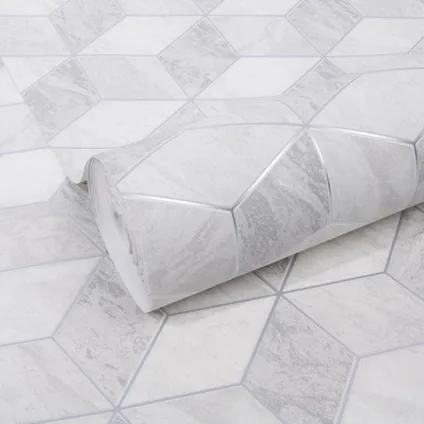 Papier peint intissé Decomode Geometric marble gris 3