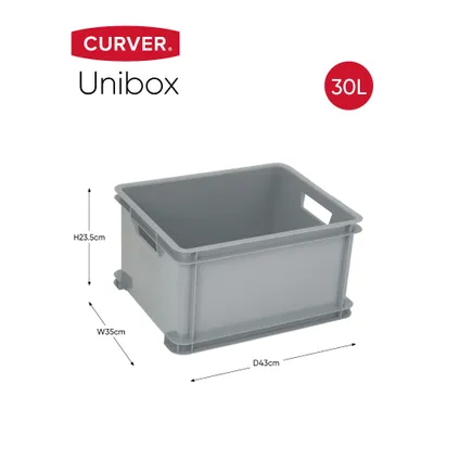 Boîte Curver unibox classique L argent 30L 2