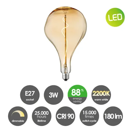 Ampoule LED filament Home Sweet Home Flex ambre E27 4W 3