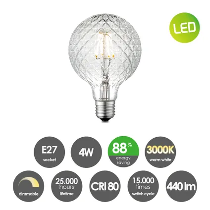 Ampoule LED à filament Home Sweet Home Deco G95 E27 4W 3