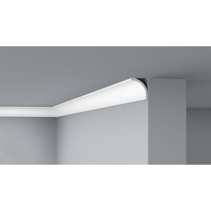 Moulure de plafond polystyrène Decoflair D17 2m 80x65mm blanc