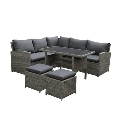 Central Park loungset Rochelle staal wicker 5-delig