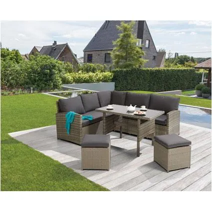 Central Park loungset Rochelle staal wicker 5-delig 2