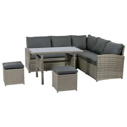 Central Park loungset Rochelle staal wicker 5-delig 3
