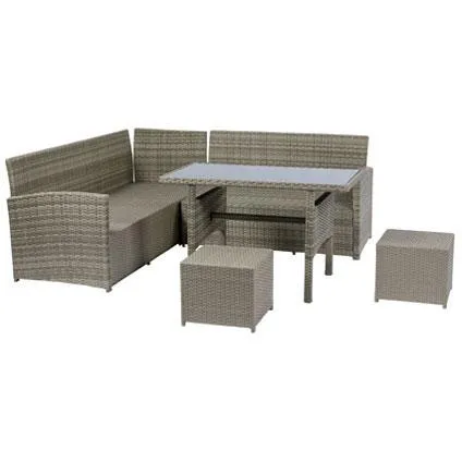 Central Park loungset Rochelle staal wicker 5-delig 4