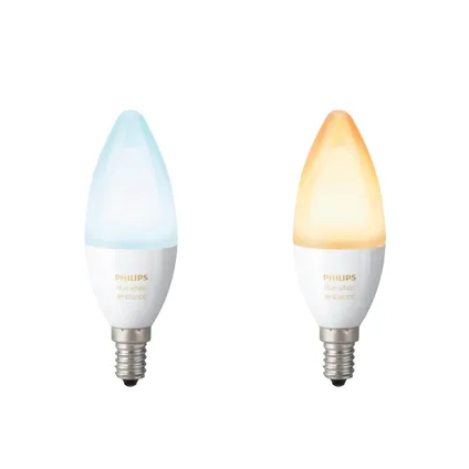 Philips Hue lamp flame wit Ambiance E14 2 stuks
