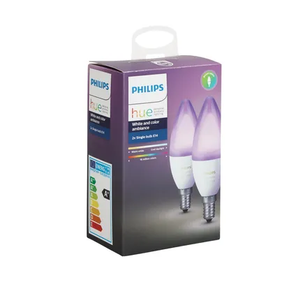 Philips Hue lamp flame wit en gekleurd licht E14 2 stuks 6