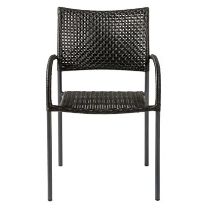 Chaise de jardin Central Park 'Piatto' wicker noir 82 x 52 cm 2