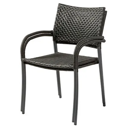 Chaise de jardin Central Park 'Piatto' wicker noir 82 x 52 cm 3