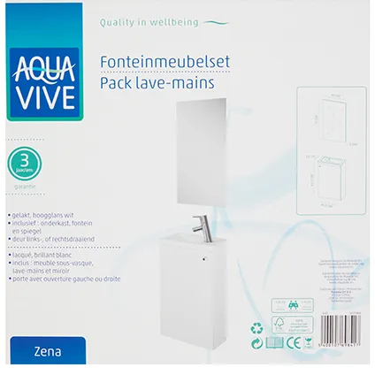 Pack lave-mains AquaVive Zena blanc 40cm 5