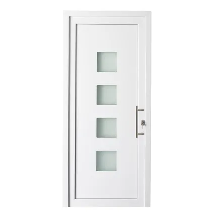 Porte extérieure Solid Esterno E05 blanche 4 vitres droite 98x218cm