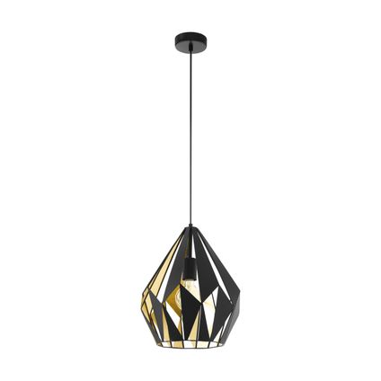 EGLO hanglamp Carlton 1 zwart goud ⌀31cm E27