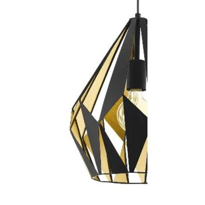 EGLO hanglamp Carlton 1 zwart goud ⌀31cm E27 3