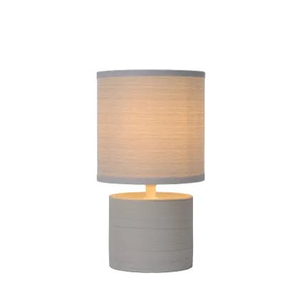 Lucide tafellamp Greasby grijs Ø14cm E14 40W