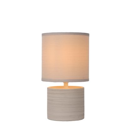 Lucide tafellamp Greasby beige Ø14cm E14 40W