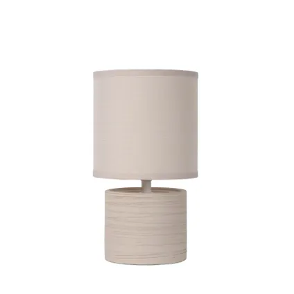 Lucide tafellamp Greasby beige Ø14cm E14 40W 3