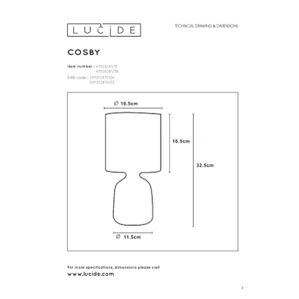 Lucide tafellamp Cosby wit bruin Ø16,5cm E14 40W 4