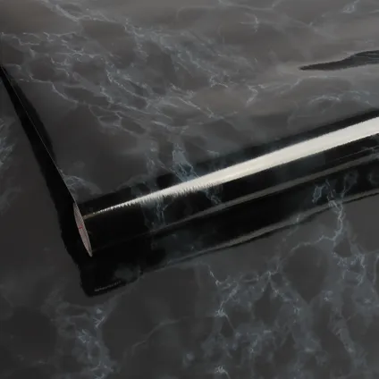 Transform zelfklevende decoratiefolie Marble zwart 45x200cm 3