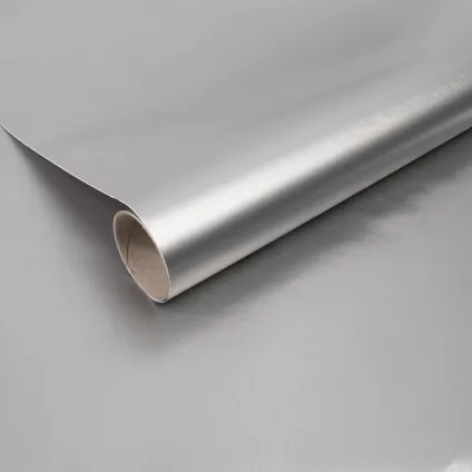 Transform zelfklevende decoratiefolie Metallic aluminium zilver 45x150cm 3