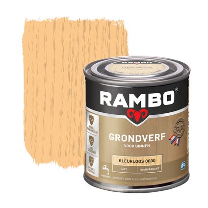 Rambo Grondverf Transparant Mat 0000 Kleurloos 0,25 Ltr