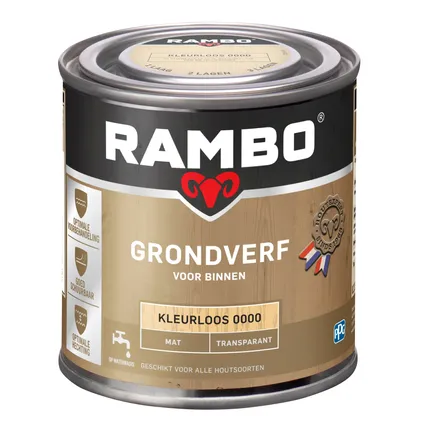 Rambo Grondverf Transparant Mat 0000 Kleurloos 0,25 Ltr 2