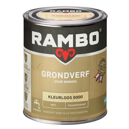Rambo Grondverf Transparant Mat 0000 Kleurloos 0,75 Ltr 2