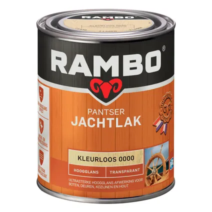Rambo Pantser Jachtlak Transparant Hoogglans 0000 Kleurloos 0,75 Ltr 3
