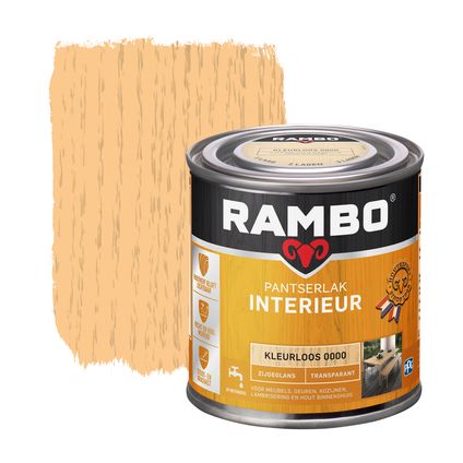 Rambo Pantserlak Interieur Transparant Zijdeglans 0000 Kleurloos 0,25 Ltr
