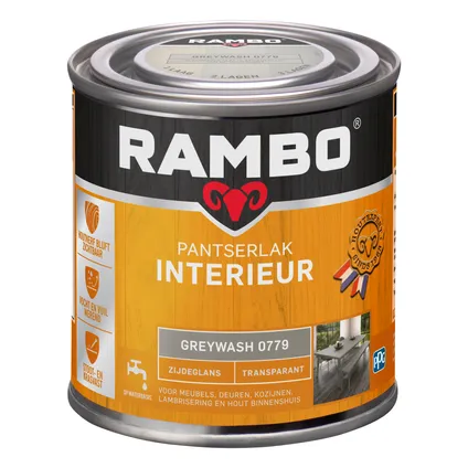 Rambo Pantserlak Interieur Transparant Zijdeglans 0779 Greywash 0,25 Ltr 3