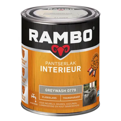 Rambo Pantserlak Interieur Transparant Zijdeglans 0779 Greywash 0,75 Ltr 3