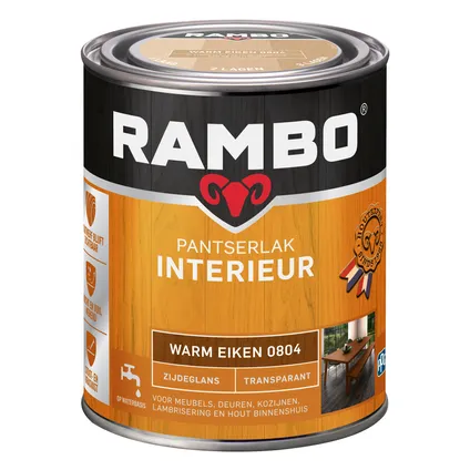 Rambo Pantserlak Interieur Zijdeglans 0804 Warmeiken 0,75 Ltr 3