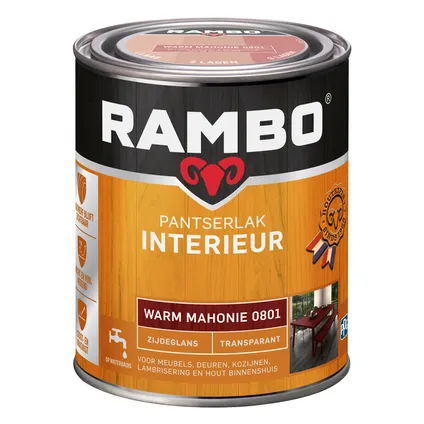 Rambo Pantserlak Interieur Transparant Zijdeglans 0801 Warmmahonie 0,75 Ltr 3