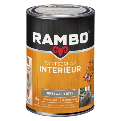 Rambo Pantserlak Interieur Transparant Zijdeglans 0779 Greywash 1,25 Ltr 3