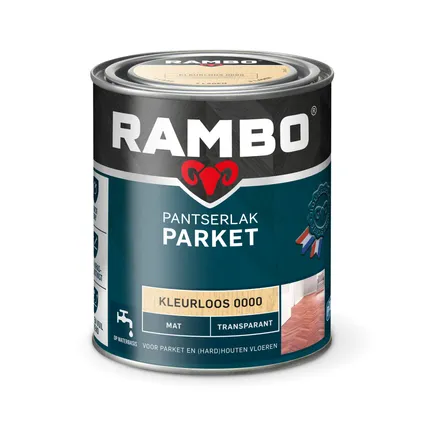 Rambo pantserlak parket transparant mat kleurloos 0,75L 3