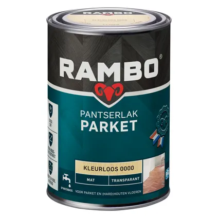 Rambo pantserlak parket transparant mat 0000 kleurloos 1,25L 3