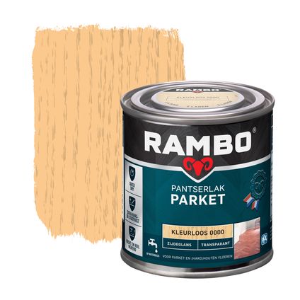 Rambo pantserlak parket transparant zijdeglans 0000 kleurloos 0,25L