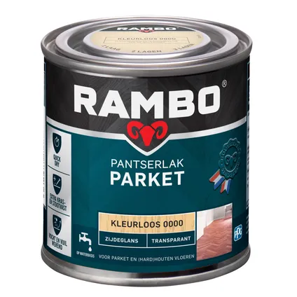 Rambo pantserlak parket transparant zijdeglans 0000 kleurloos 0,25L 3