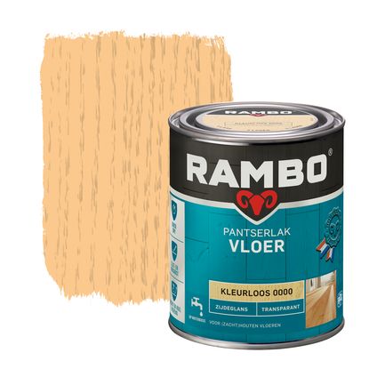Rambo pantserlak vloer transparant zijdeglans 0000 kleurloos 0,75L