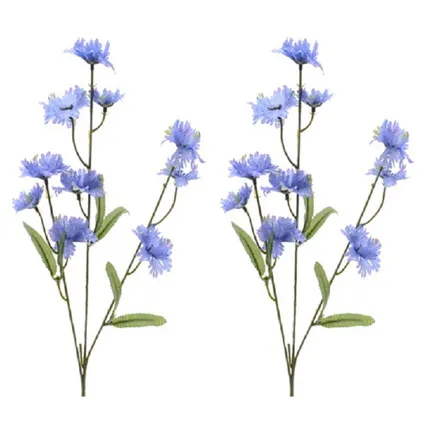 Korenbloem/centaurea - kunstbloemen - cyanus takken - paars - 55 cm 3