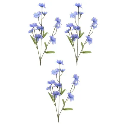 Korenbloem/centaurea - kunstbloemen - cyanus takken - paars - 55 cm 4