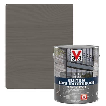 V33 houtbeits Buiten Trendy Style zilveren ceder zijdeglans 2,5L