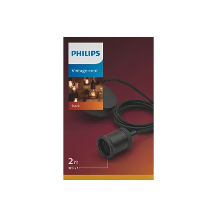 Cordon LED Philips Vintage noir E27 2