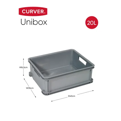 Boîte Curver unibox classique M argent 20L 2